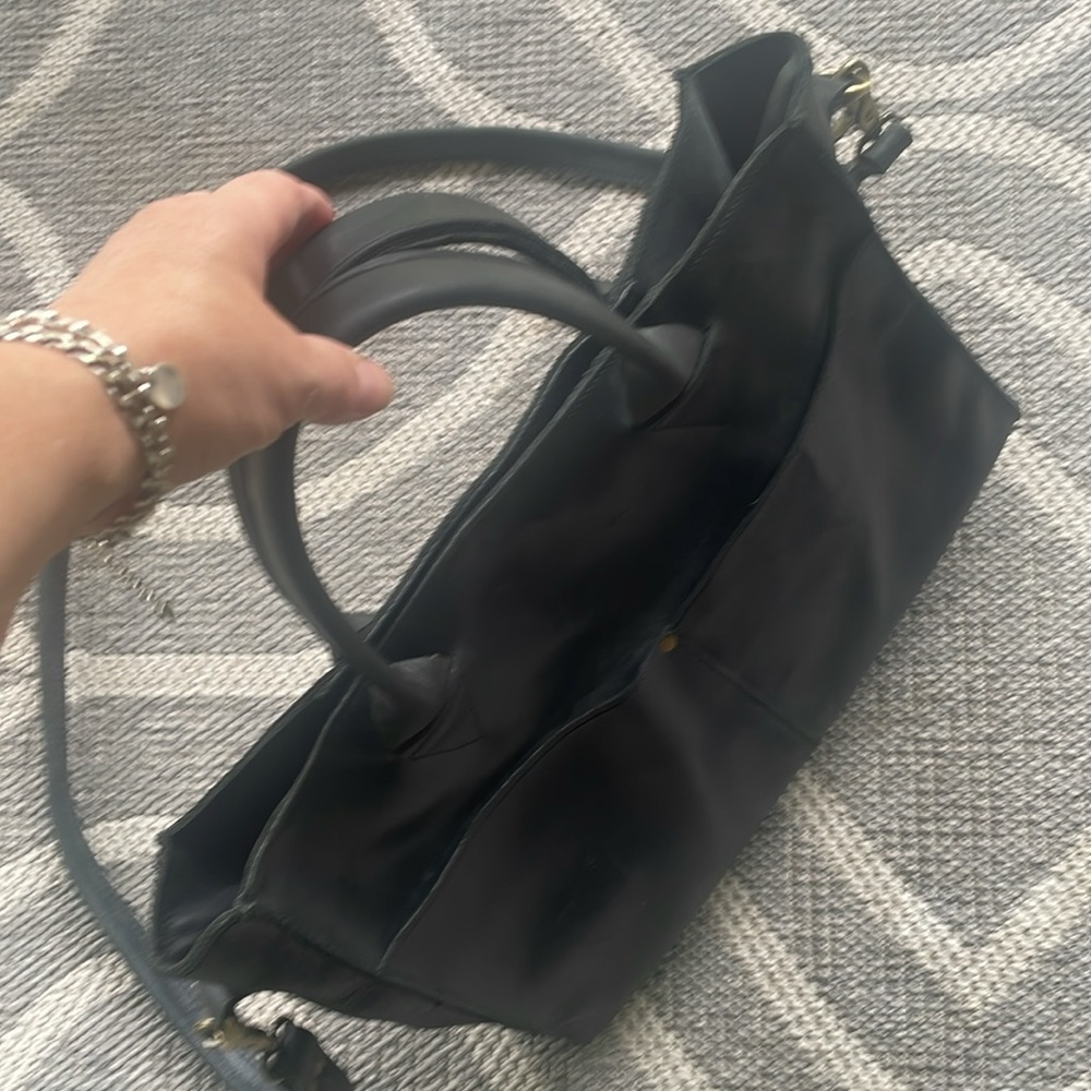 Raven + Lily Karem bag oiled leather satchel tote black charcoal - Picture 3 of 11